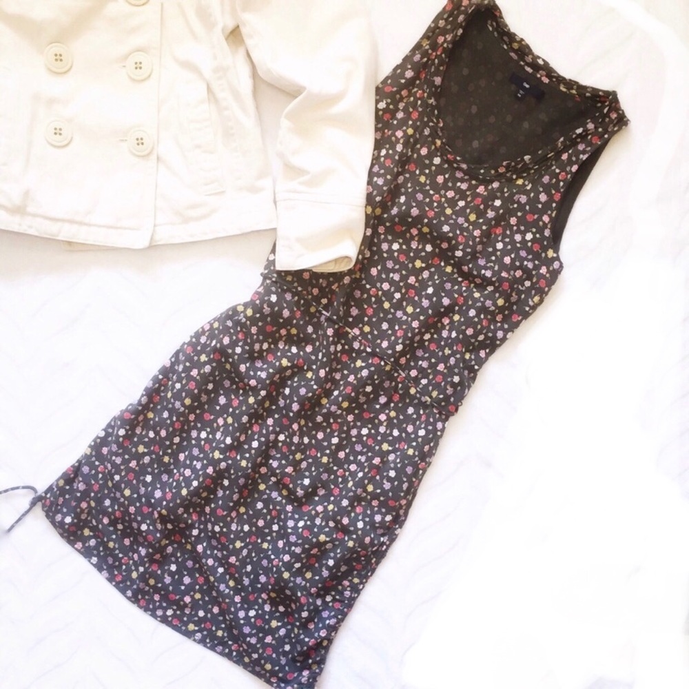 Gap Floral Dress Grey Sleeveless Size X-small Sundress